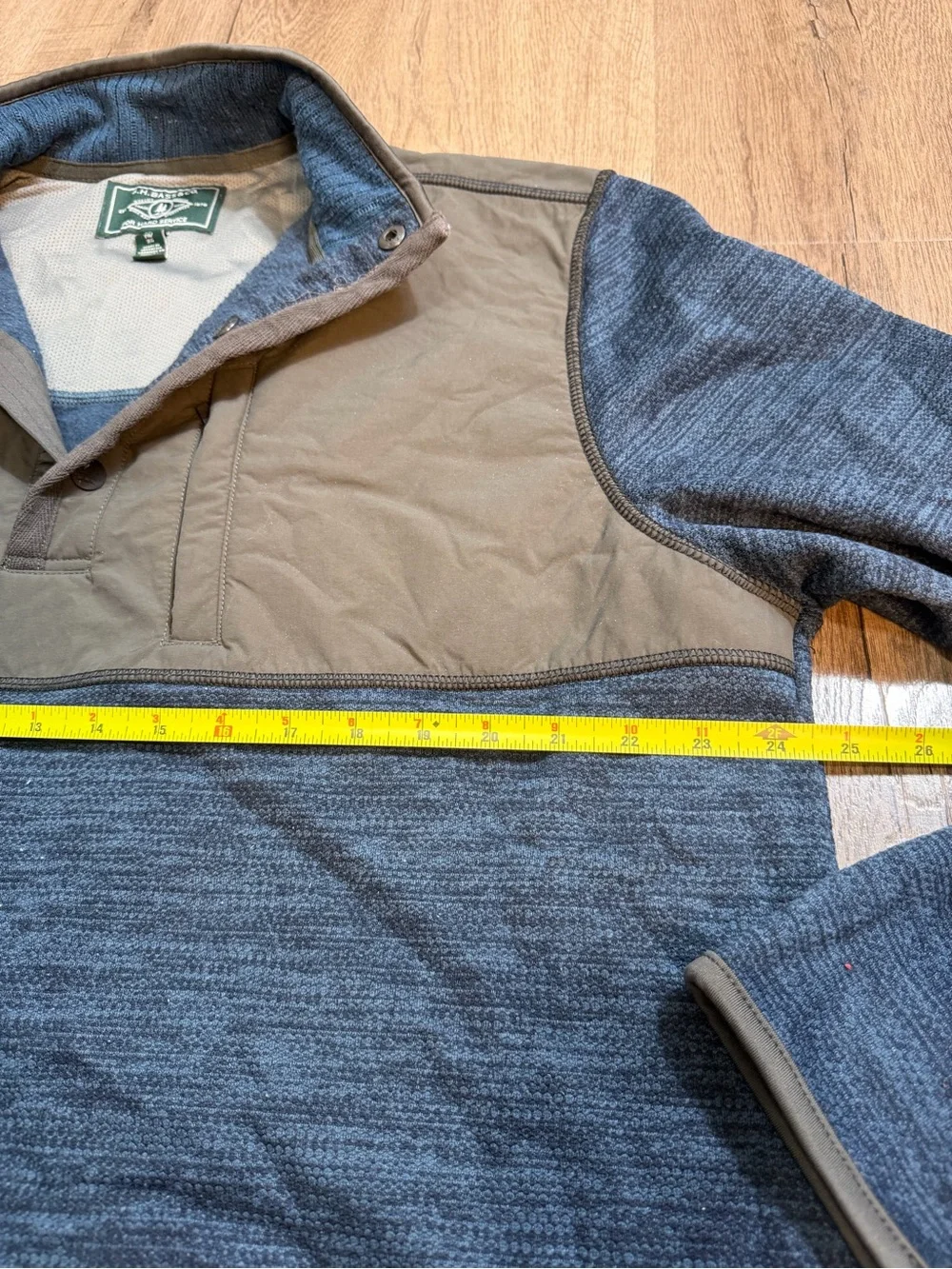 G.H. Bass & Co. Green Label Tag on Gray Fabric